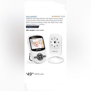 Wireless Baby Monitor with Camera - White